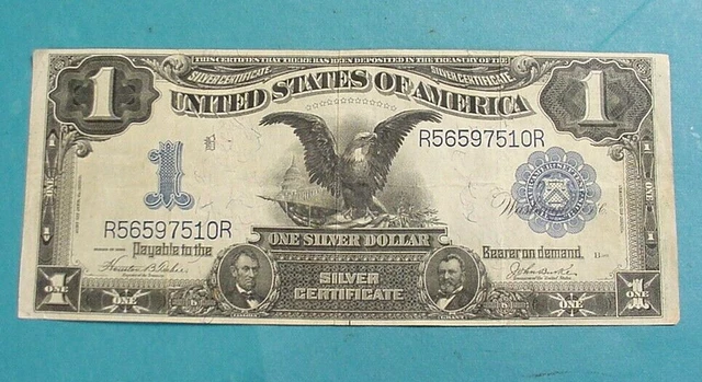 1899 Series US $1 One Dollar Silver Certificate Black Eagle Note VF Circulated