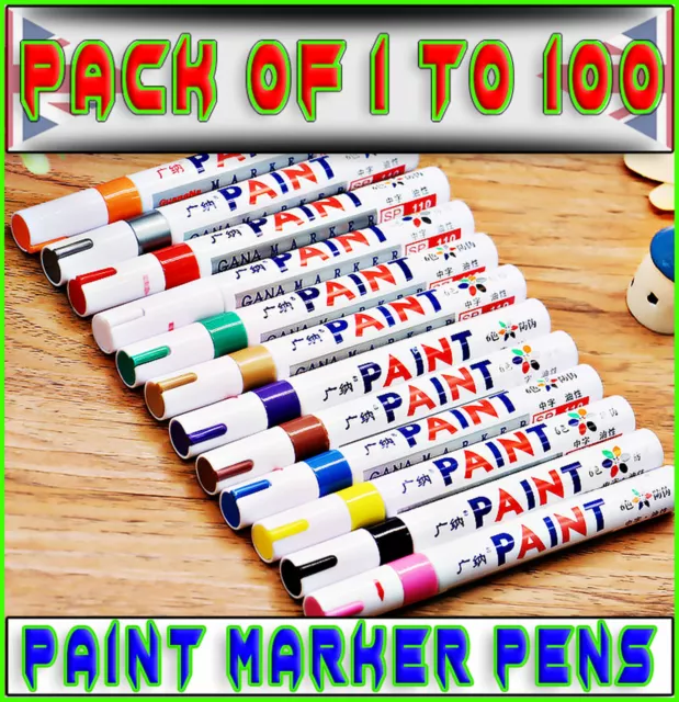 Paint Marker Pens For Tyres Stone Metal Oil Marker Pens 12 Colours🌈1-100 Pack🌈 2