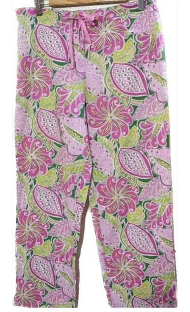 Vera Bradley Pink and Green Paisley Lounging Pajama Pants -Size Medium Vera Bradley Pink and Green Paisley Lounging Pajama Pants -Size Medium