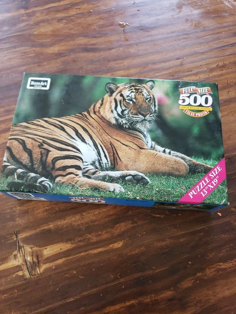 Brand New Sealed Rose Art  500 Piece Jigsaw Puzzle Tiger Design