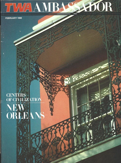TWA Trans World Airlines Ambassador inflight magazine 2/88 New Orleans [1033]