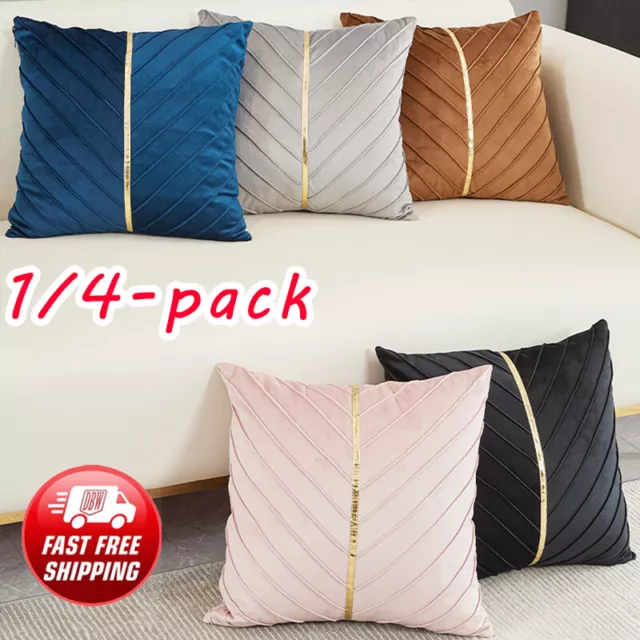 1/4 Packs Velvet Cushion Cover Soft Throw Pillow Case Pillowcase Sofa Home