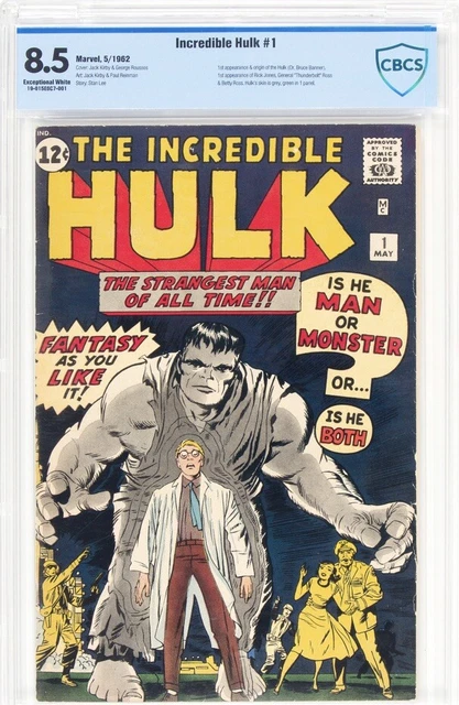Incredible Hulk 1 CBCS 8.5 Cross To CGC 1st App & Origin Hulk 🤢 Exceptional WP