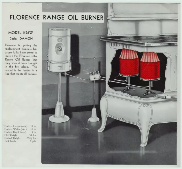 RARE  Florence  OIL BURNER Stoves  Ranges Ovens ca 1930s CATALOG