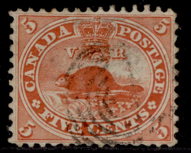 CANADA - Colony of Canada QV SG32, 5c deep red, FINE USED. Cat £22.