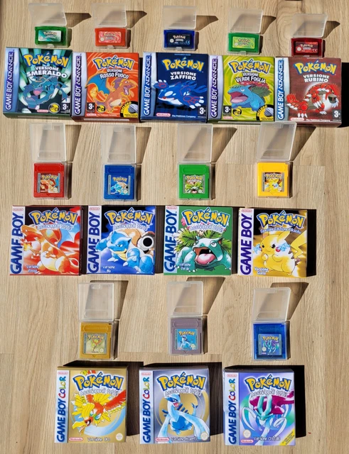 Pokémon Smeraldo Rosso Fuoco Blu Cristallo Giallo Verde no originale Italiano