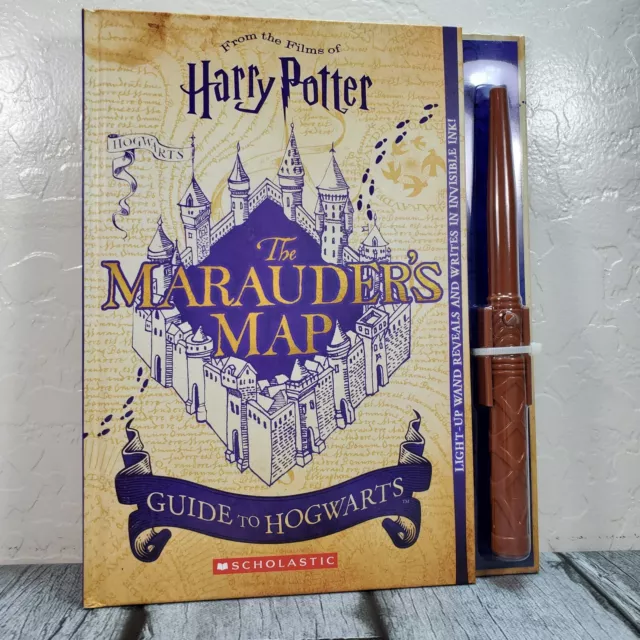 Harry Potter The Marauders Map Guide To Hogwarts BOOK Light Up Wand Scholastic