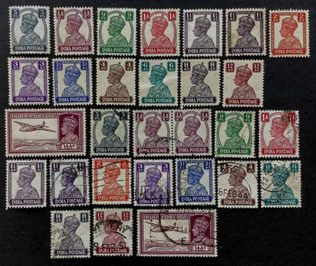 India Kgv1 1940-1943 Sg 265-277 Mainly Mint Never Hinged & Used Sets