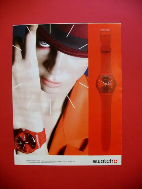Publicite De Presse Swatch Montre Suisse Rouge Ad 2010