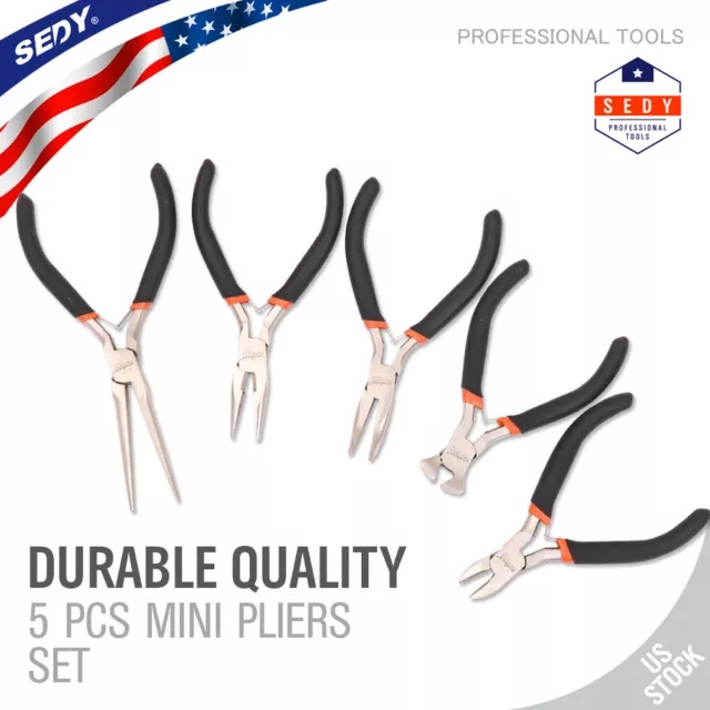 5pc Jewelers Pliers Set Jewelry Making Beading Craft 6" Mini Plier Kit US