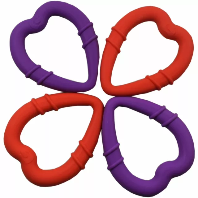 Gummee Heart Shaped Silicone Teething Ring Red All Round Teether for All Ages 2