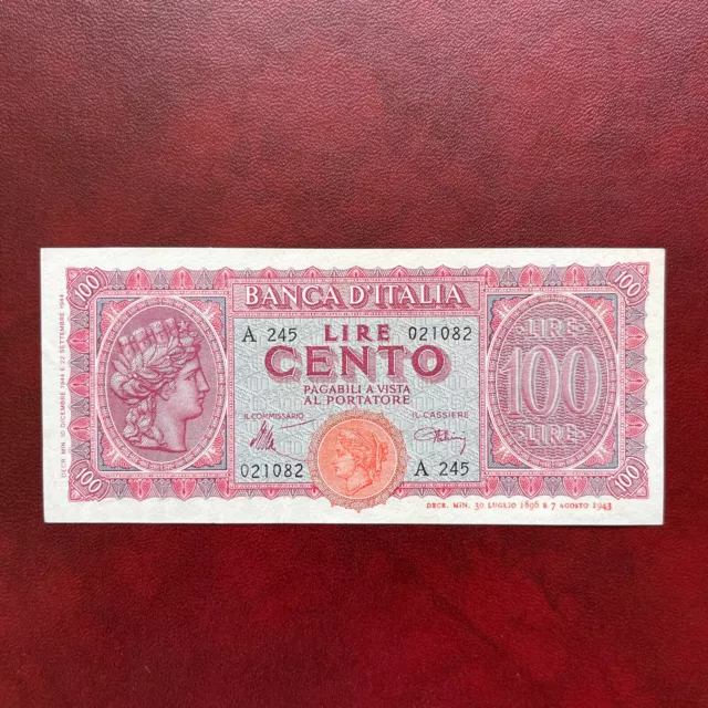 ITALIE Billet 100 Lire 1944 Pick075a 10.12.1944 Série A.245 Banca D Italia  AU