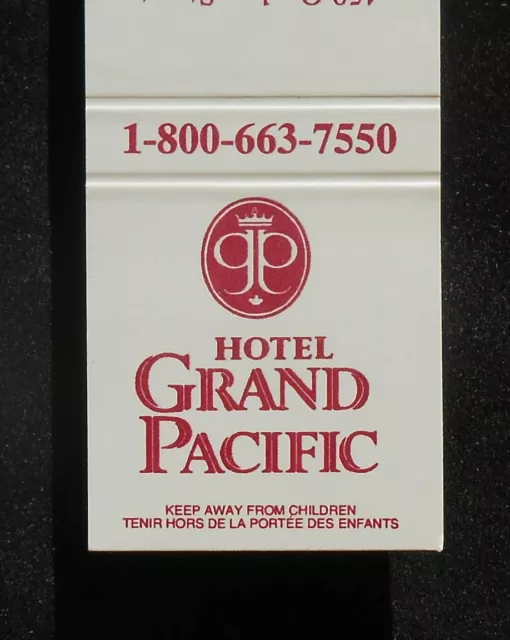 1980s? Hotel Grand Pacific 450 Quebec Street Victoria BC Canada Matchbook