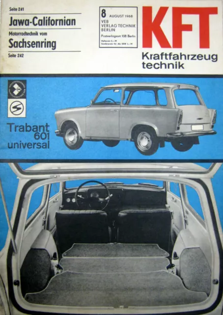 Trabant 60 JAWA-CALIFORNIAN Nr. 8 1968 KFT Technik DDR Berlin Sammlerstück Heft