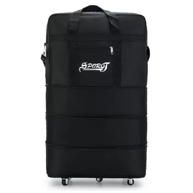 2 Pack 3 layer Expandable Rolling Wheeled Duffle Bag Luggage Spinner Suitcase 3