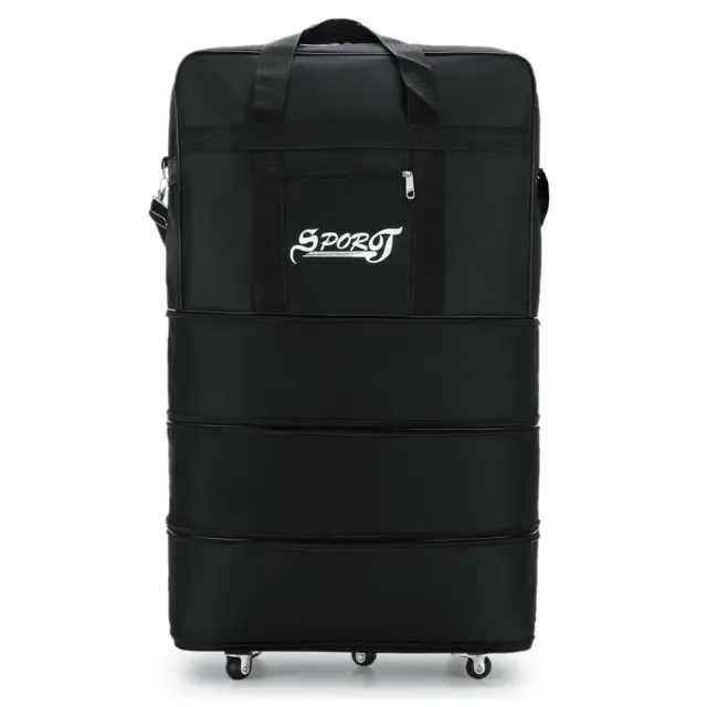 42" Expandable Rolling Duffle Bag Large Wheeled Luggage Foldable Suitcase