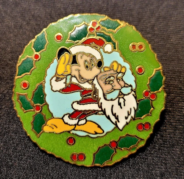 RARE 1999 WALT Disney World Santa Claus Mickey Mouse Christmas Wreath