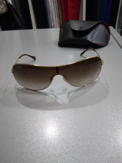 Ray-Ban RB 3211 Small Mascherina Oro Lenti Marrone Discrete Condizioni M184