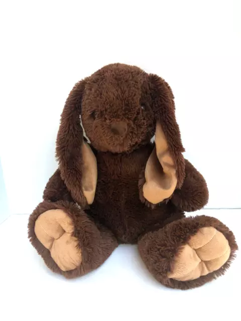 Chocolate Brown Floppy Ear Bunny Rabbit Plush 19" Snuggly Stuffed Animal Toy