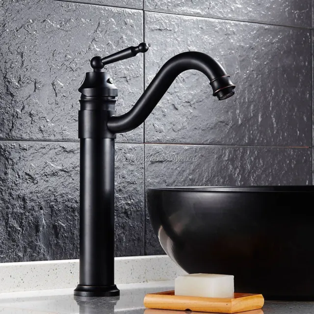 Black Oil Rubbed Brass Swivel Spout Kitchen Sink Basin Mixer Taps Faucet yhg019