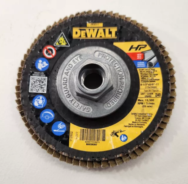 DeWalt - DW8311 - 4-1/2" x 5/8"-11 High Performance Grit Flap Disc - Lot of 2