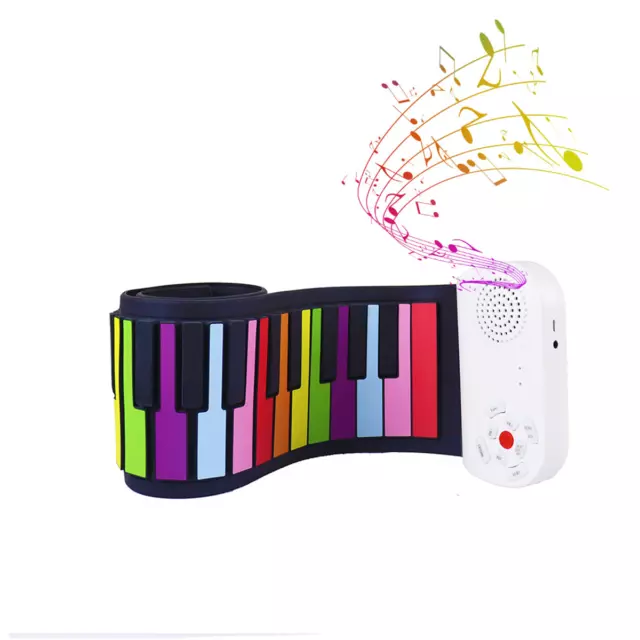 Colourfull 49 Keys Roll Up Electric Keyboard Piano Built-in Speaker Kids Music