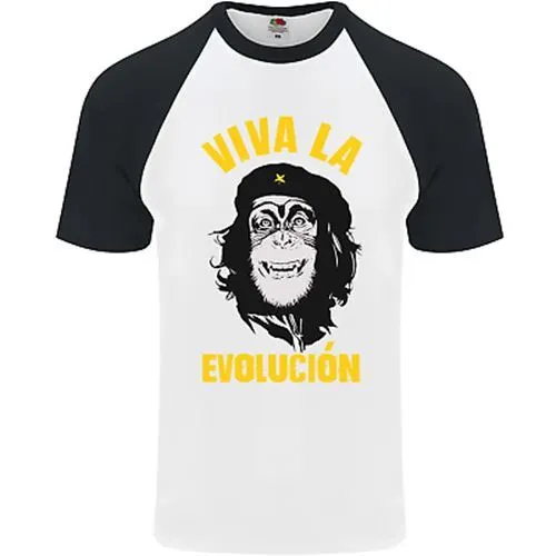 Divertente che Guevara Evolution Scimmia Ateismo DA UOMO S/S Baseball T-Shirt