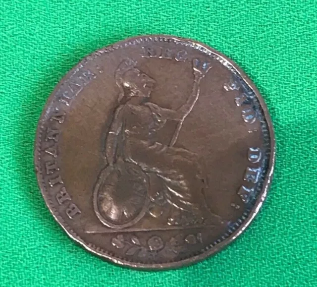 Simply Pièces ~1841 Victoria Farthing Cuivre 4.72 G 22 MM Km#725 , Sp #3950