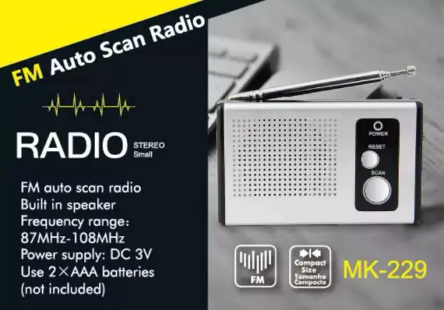RADIO PORTATILE AM FM Ricevitore Audio Radiolina con Jack Cuffie / Batterie  e AC EUR 12,90 - PicClick IT