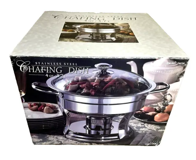 4 Qt Chafing Dish 3.7 Liter Stainless Steel Pot New Open box