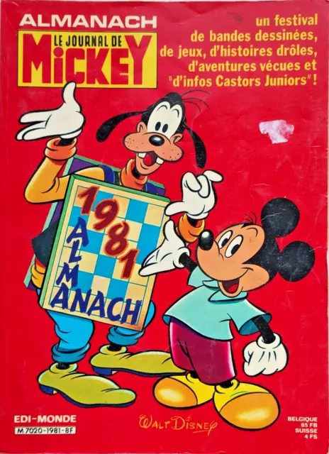 ALMANACH - Le journal de MICKEY - année 1981 - Walt Disney -