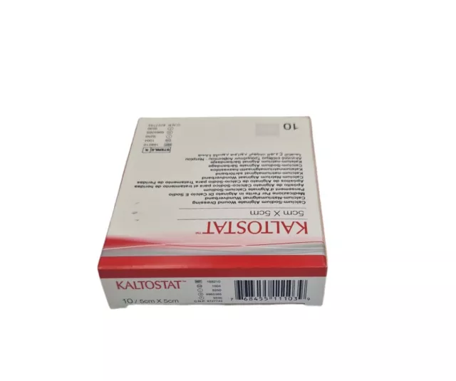 Kaltostat Alginate Wound Dressing 5cm x 5cm (x10 Pieces) calcium-sodium Convatec 3