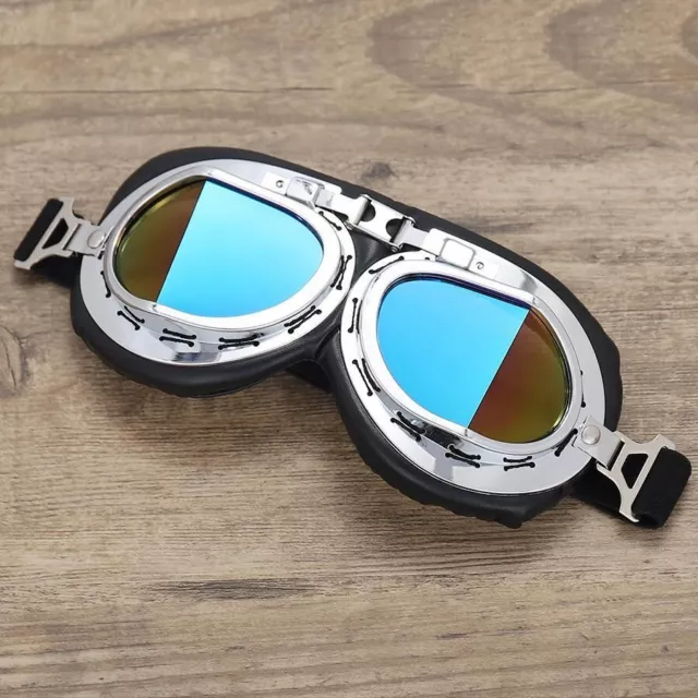 Motorcycle Pilot Aviator Goggles Vintage Retro Style Cruiser Scooter Lens