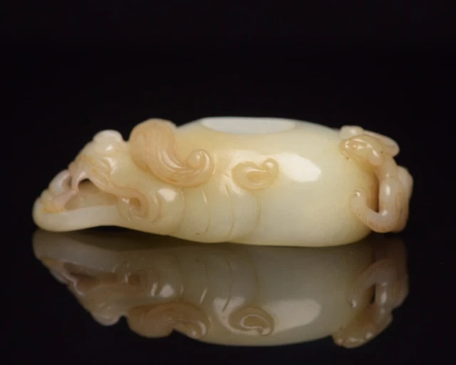 Chinese Exquisite Handmade Brave Troops carving Hetian Jade Statue