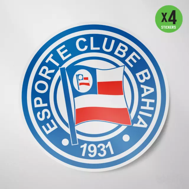 (4 Pack) Esporte Clube Bahia Brazil Vinyl Sticker Decal Calcomania Adesivo