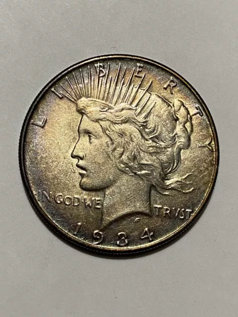 1934-P PEACE DOLLAR, Nice Coin, Better Date, Beautiful Toning