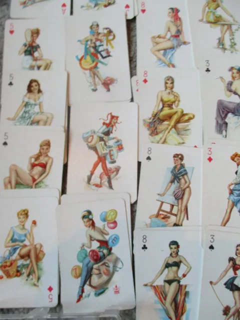 Vintage Romme PIN UP Girls Erotik hübsche Frauen 110 Karten 50Jahre Kartenspiel