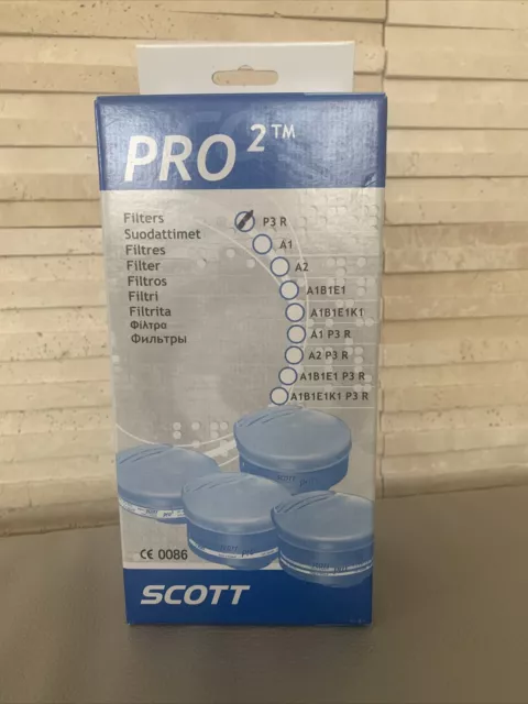 2 X Scott Safety PRO² Filter Cartridges P3 Particulate Respiratory Protection