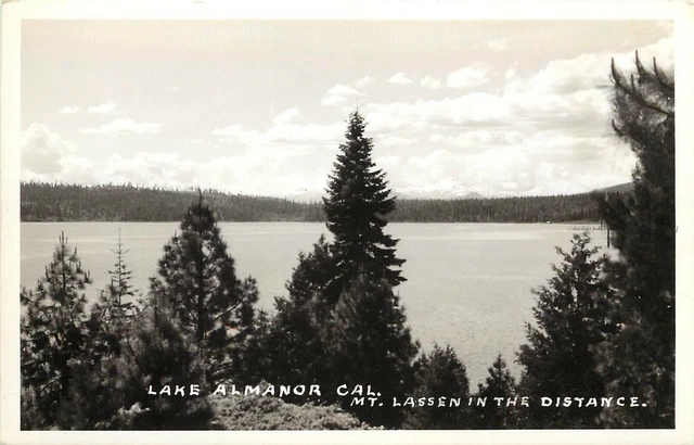 RPPC Postcard; Lake Almanor CA Mt. Lassen in Distance, Plumas County Unposted