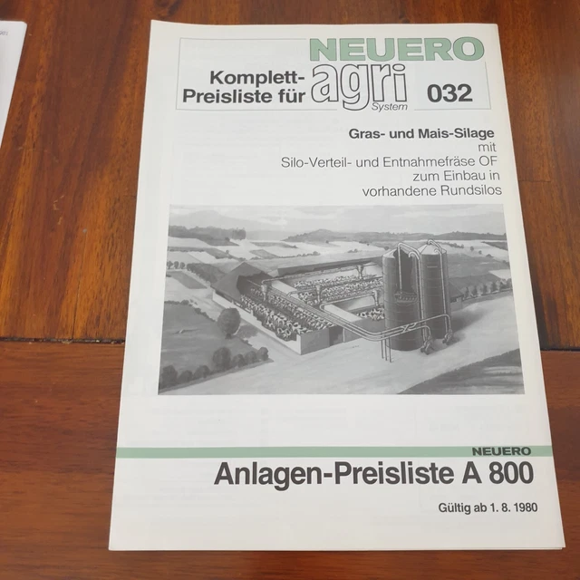 NEUERO AGRI Preisliste 32 Gras Mais Silage Schlepper Traktor Prospekt Programm