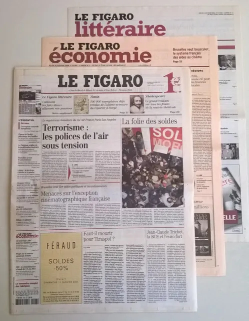 LE FIGARO N°18 482 of 08/01/2004 - Terrorism: air police under tension