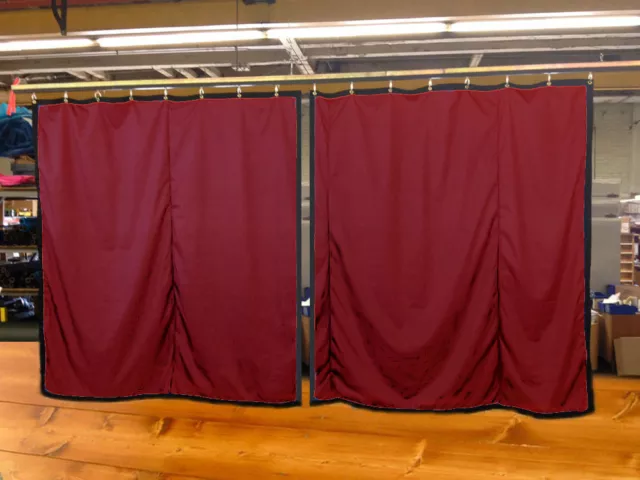 Lot of (2) Burgundy Curtain/Stage Backdrop, Non-FR, 10 H x 10 W