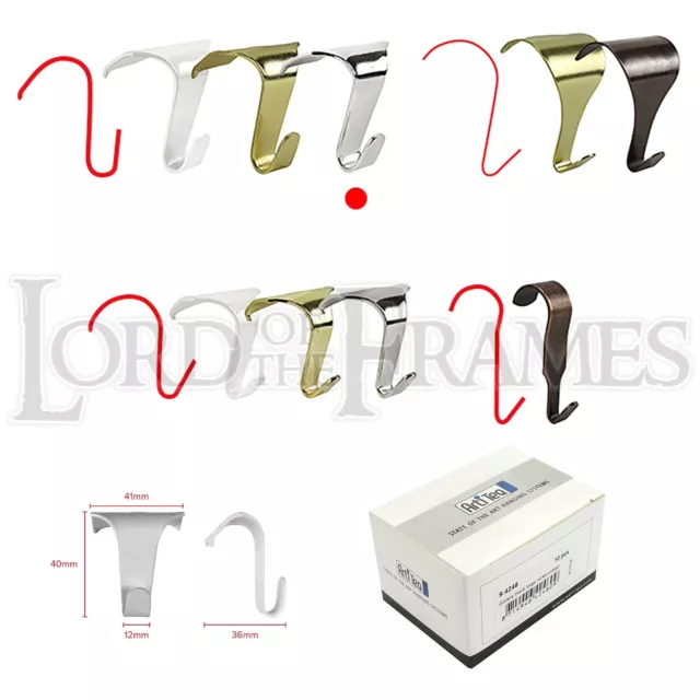 2 x ganci per stampaggio rotaia immagine argento cornice da appendere cornice 44x40 mm