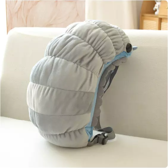 40cm Pill-bug Plush Backpack Cartoon Cute Plush Toy Soft Stuffed Animal Grey