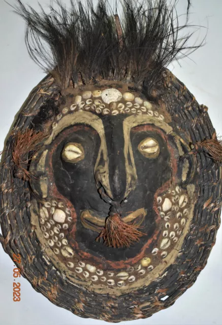 Papua New Guinea Spirit Mask, Shell Eyes 16" 1900S