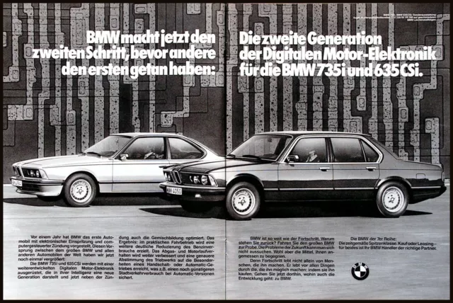 BMW E 24, 635 CSi und 7er ; E 23,  originale Werbung aus 1980