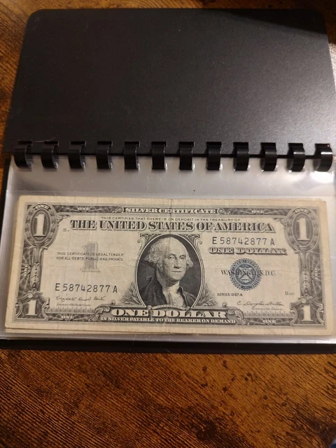TEN Blue Seal One Dollar Silver Certificates With Book!
