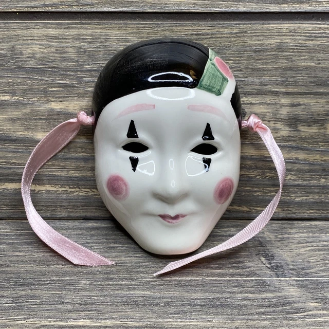 VINTAGE CROWNING TOUCH Collection Ceramic Japanese Theatre Mask 3.5