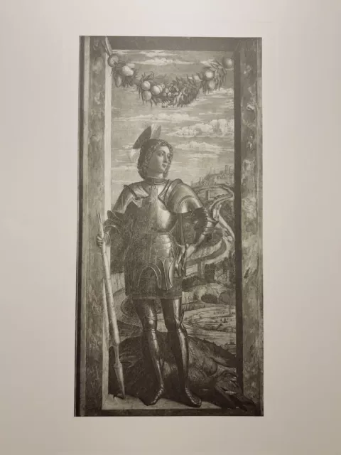 ANTIK HELIOGRAVURE KUNSTDRUCK 1905 ANDREA MANTEGNA St. GEORG MEISTERWERK MALEREI