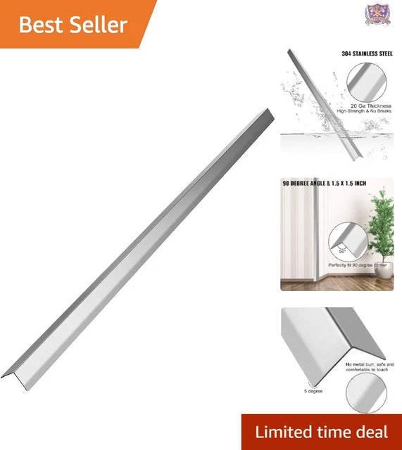Heavy-Duty Stainless Steel Corner Guards - Pack of 10 - Versatile - Bulk